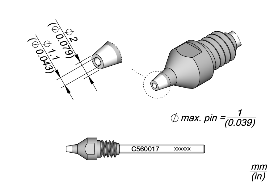 C560017 - Through-hole Desoldering Tip Ø 1.1